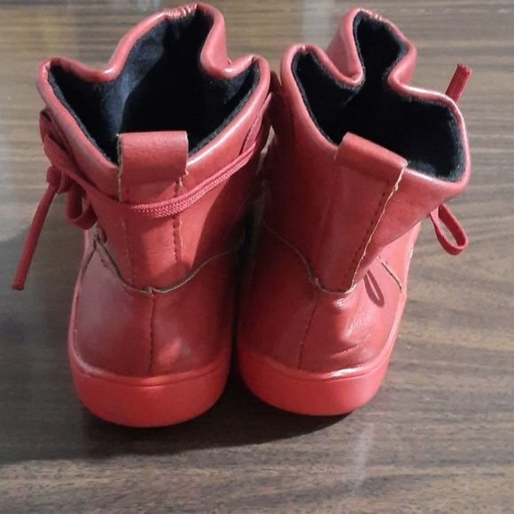 * Red Leather Booties - Picture 2 of 7
